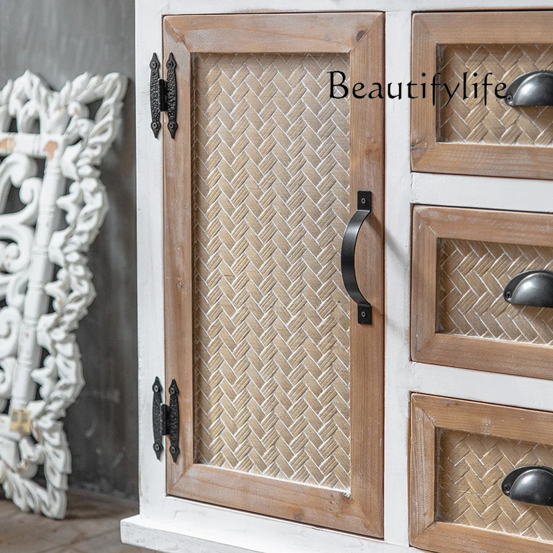 w stylu amerykańskim antyczna szafka wejściowa z litego drewna minimalistyczna do przechowywania gospodarstwie domowym