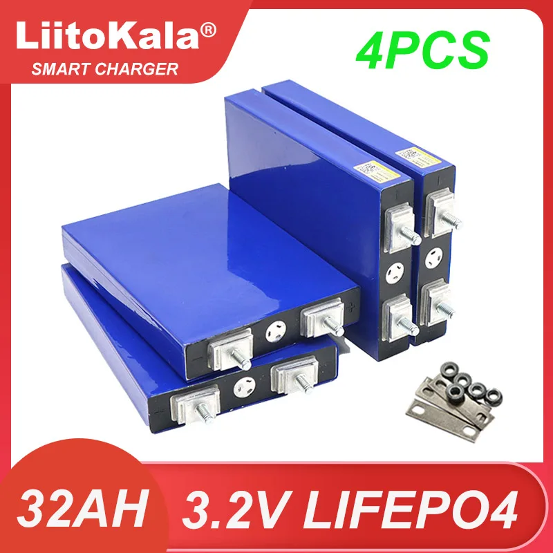 

Комплект аккумуляторов LiitoKala 3,2 В, 32 Ач, 5C, литий-железо-фосфатный Аккумулятор для самостоятельной сборки, 12 В, аккумулятор для электровелосипеда, скутера, кресла AGV, автомобиля, гольф-мобиля, 4 шт.