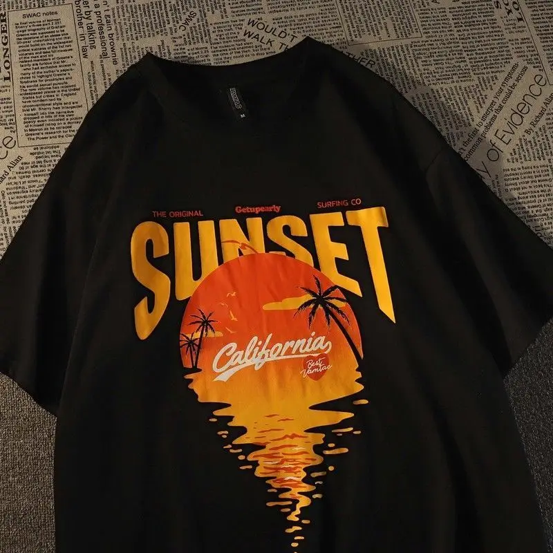 Футболка женская с коротким рукавом Свободный Топ в американском стиле хип-хоп