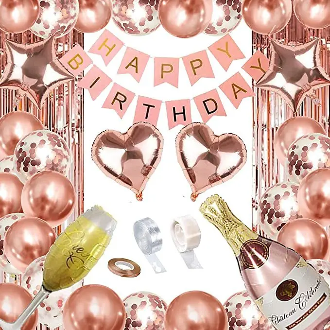 

Birthday Decorations Party Balloons Banner Foil Happy Birthday Balloon for women birthday party supplies