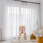 Современные однотонные белые тюлевые оконные шторы XTMYI для гостиной, спальни, прозрачные шторы, занавески, тканевые оконные шторы на заказ
