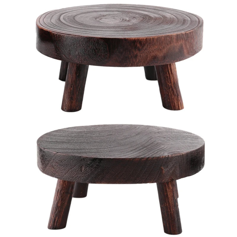 2 шт. 8 дюймов круглая подставка для растений деревянный цветочный горшок