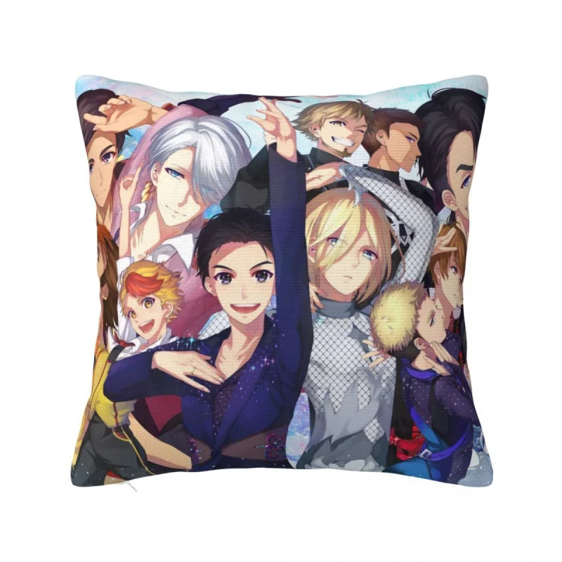 

Yuri On Ice Anime Pillowcase Printed Fabric Cushion Cover Decorative Katsuki Yuuri Victor Yaoi Pillow Case Cover Home 40X40cm