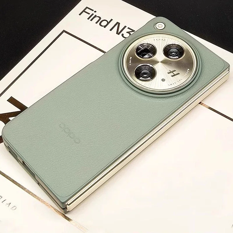 Фото Оригинальный ультратонкий кожаный чехол для телефона OPPO Find N3 №1