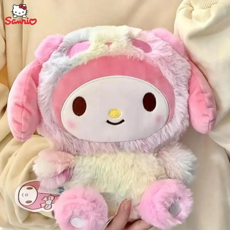 

Original Hello Kitty Kuromi Cinnamoroll Tie-Dye Plush Doll Toy Anime Cartoon Sanrio Throw Pillows Plushich Doll Toys Girls Gift
