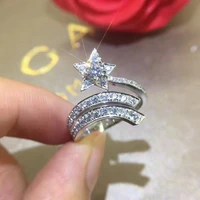 yanhui bohemian style tibetan silver s925 star rings womens full circle cubic zircon christmas jewelry layered ring wedding gif