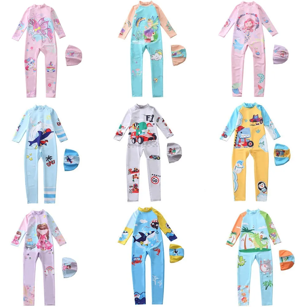 

　 Boys' One Piece Rash Guard Swimsuit Long Sleeve UPF 50+ Sun Protection Bathing Suits