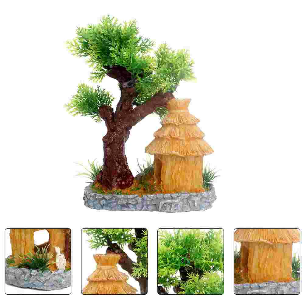 

Fish Resin Tank Ornament House Adornment Mountain Aquarium Coral Micro Landscape Bonsai Betta Underwatercraft Reef Cave