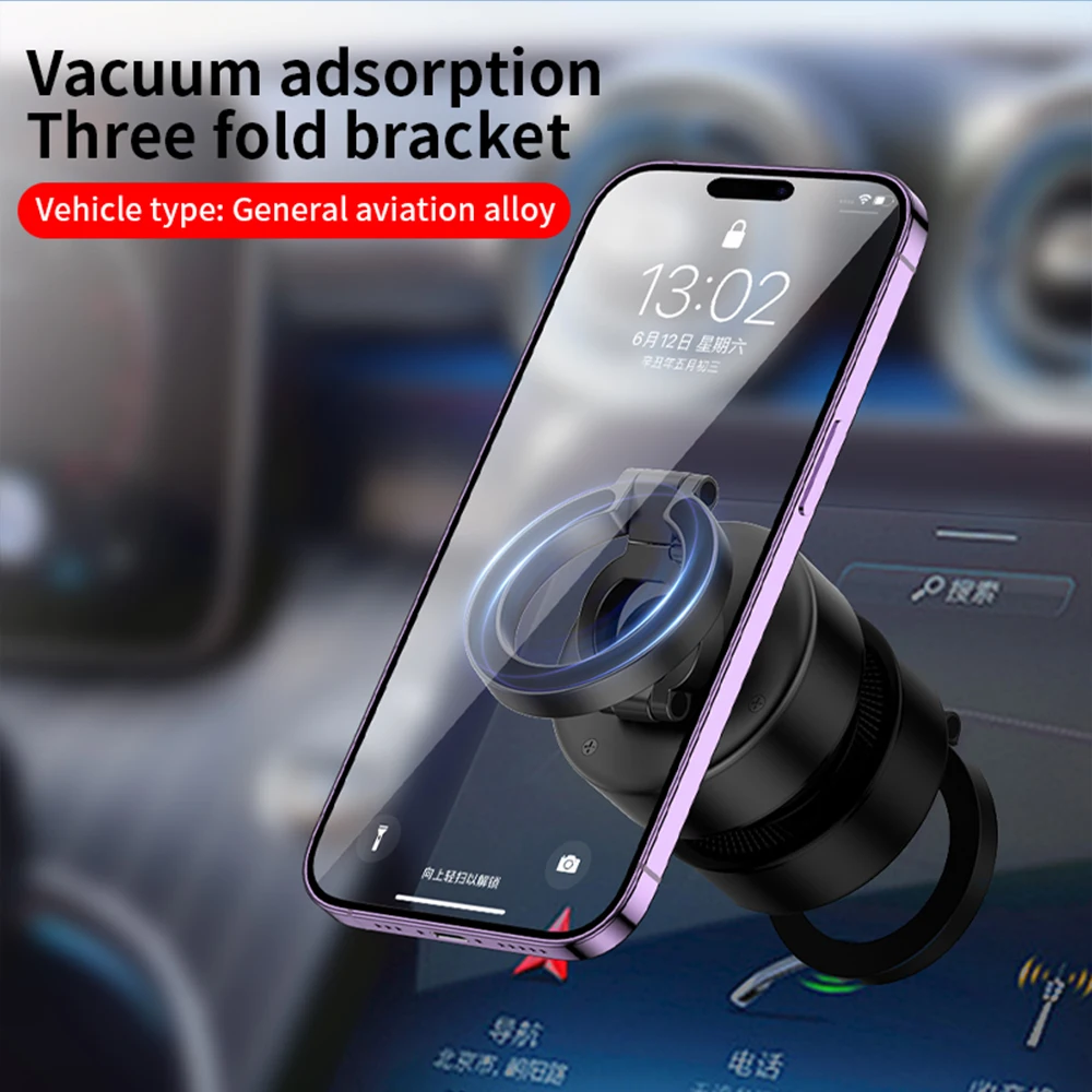 360 ° Вращающийся вакуумный автомобильный держатель для iPhone Samsung магнитное