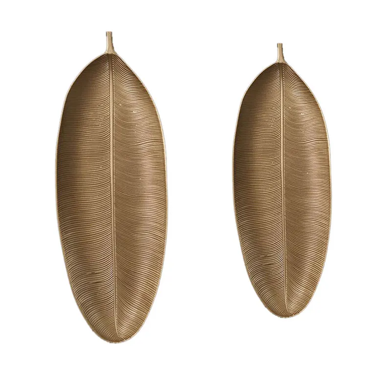 Скандинавский декоративный поднос в форме золотых листьев сервировочный поддон