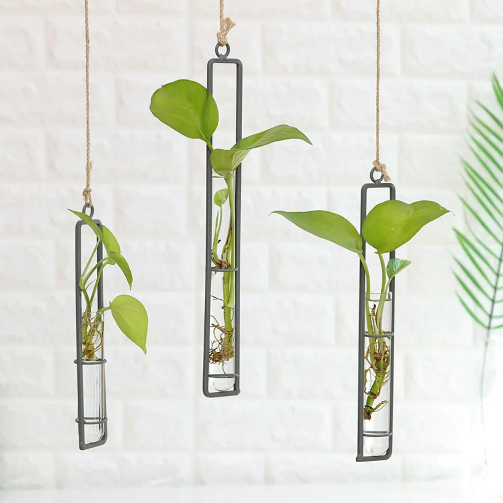 

Nordic Decoration Home Flower Wall Vase Flower Test Tube Vases Clear Glass Container Wall Hanging Air Plant Flower Bottle Vase