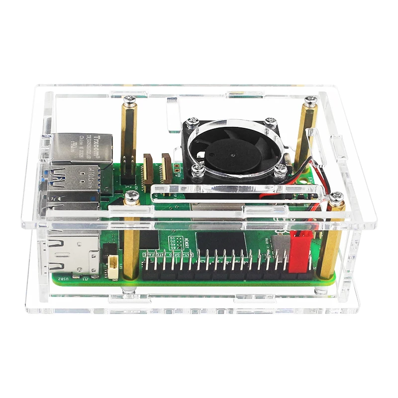 Новый акриловый стеклянный охлаждающий вентилятор для Raspberry Pi 5