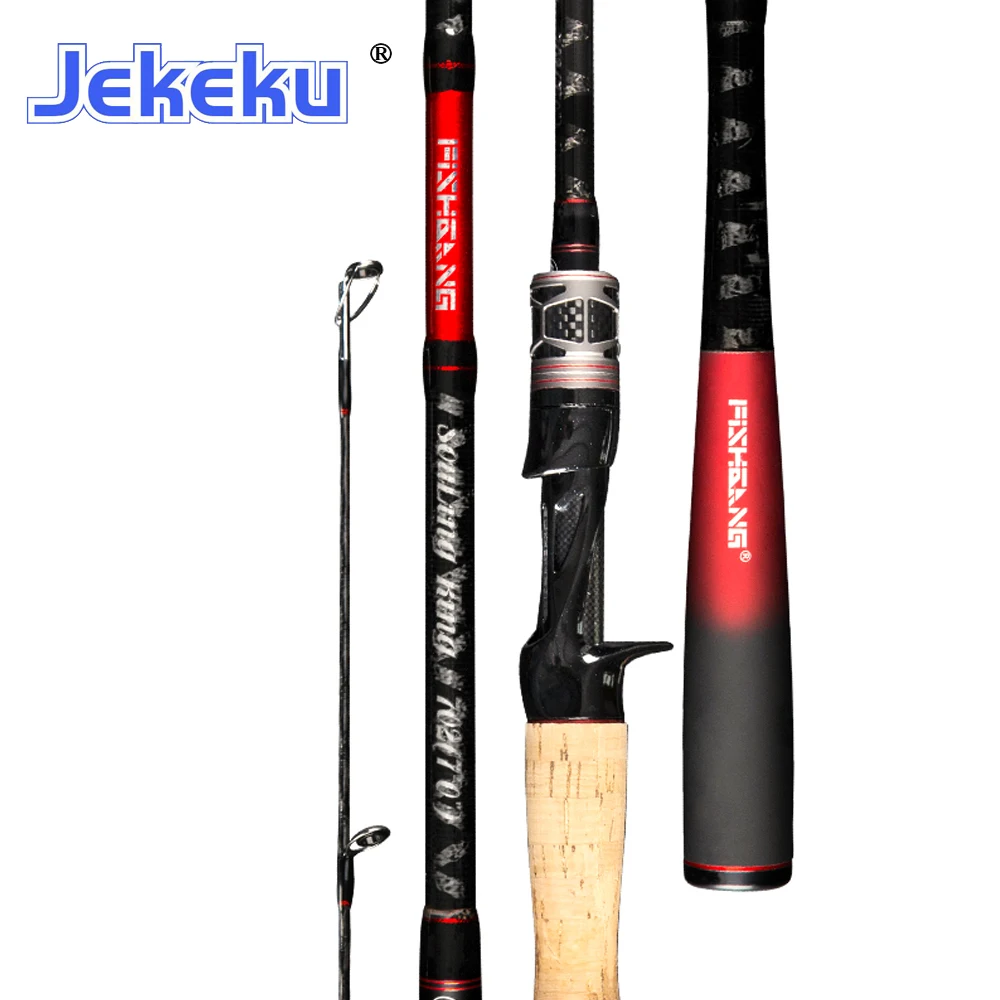 JEKEKU NEW Carbon Lure Fishing Rod 1.8m 1.98m 2.1m 2.4m 2.7m ML 2 Sections Fishing pole 6-30g 8-16LB 2 Sections Fishing Pole