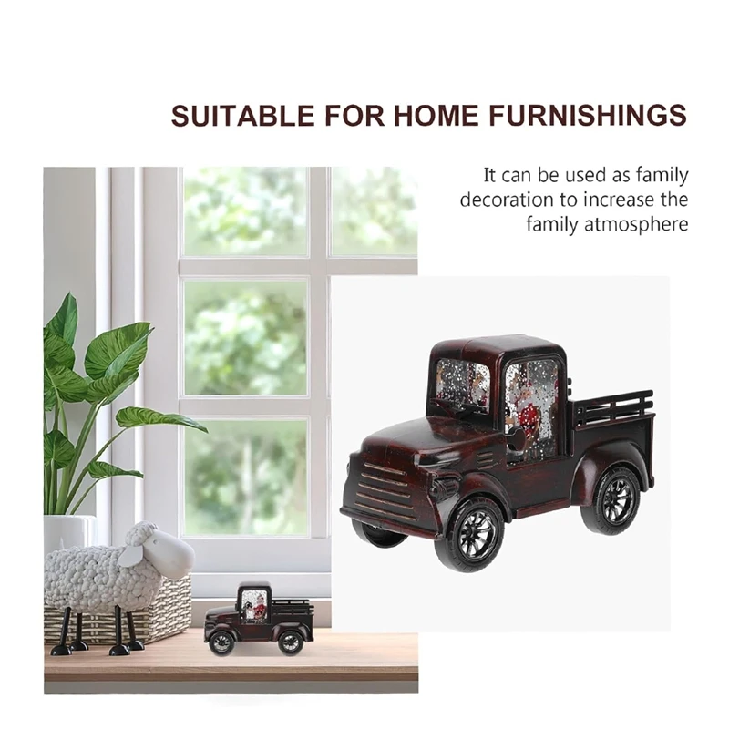 Ночник Санта-Снежный глобус Винтажный грузовик Рождественский настольный