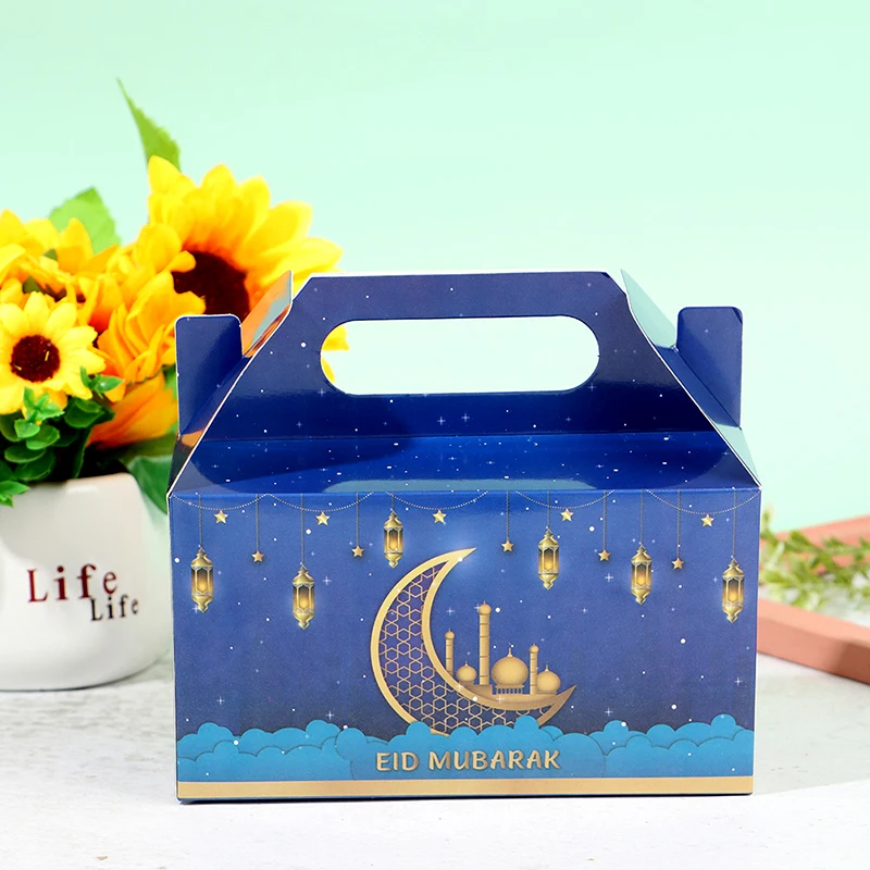 

12PCS Eid Mubarak Moon Latern Paper Candies Goodies Boxes Treat Boxes Party Favor Muslim Ramadan Gift Boxes For Eid Party