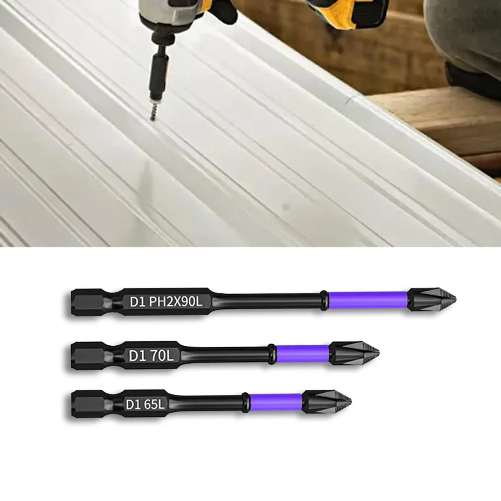 

3 Pieces Screwdriver Bit Insert Quick Change Tools Magnetic Bit with Base for Furniture Repair Easy to Install Lightweight