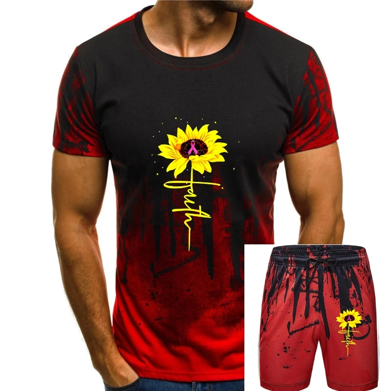 

Men T Shirt Faith Sunflower Breast Cancer Awareness(1) Women tshirt