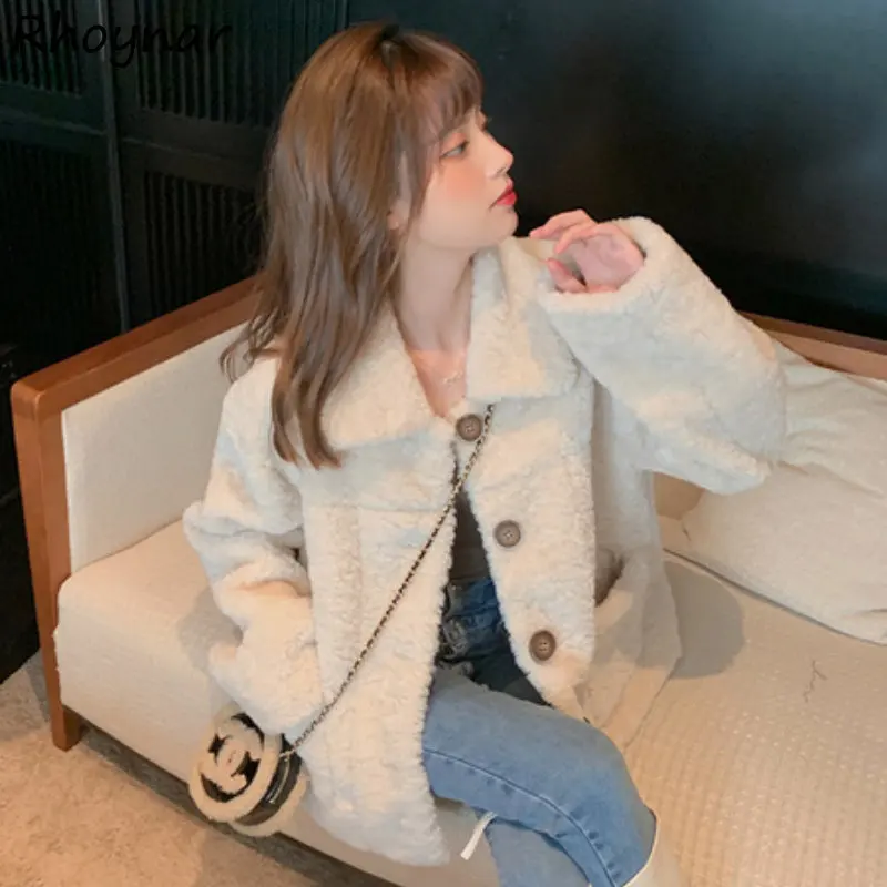 

Winter Coats Women Jackets Ulzzang Elegant Thicken Cozy Clothes Chaqueta Preppy College Students Minimalist Long Sleeve Warm Ins