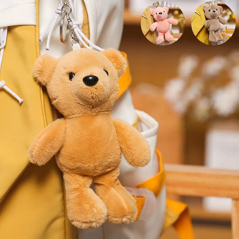 

Cute Cartoon Teddy Bear Plush Doll Toy 15cm Creative Pendant Exquisite Keychain Bag Pendant Holiday Christmase Funny Gift