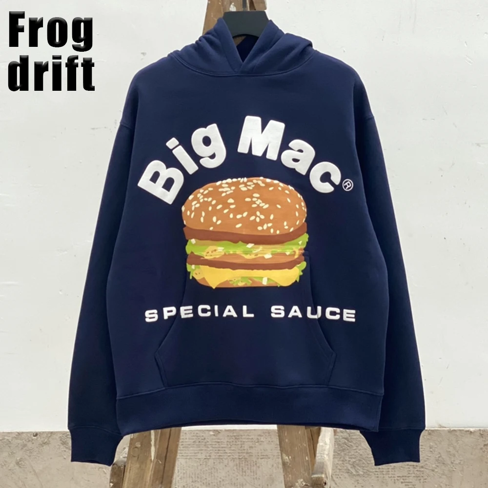 

Frog drift CPFM KANYE Cactus Hamburg printed foam plush Navy Hoodies Sweater for men