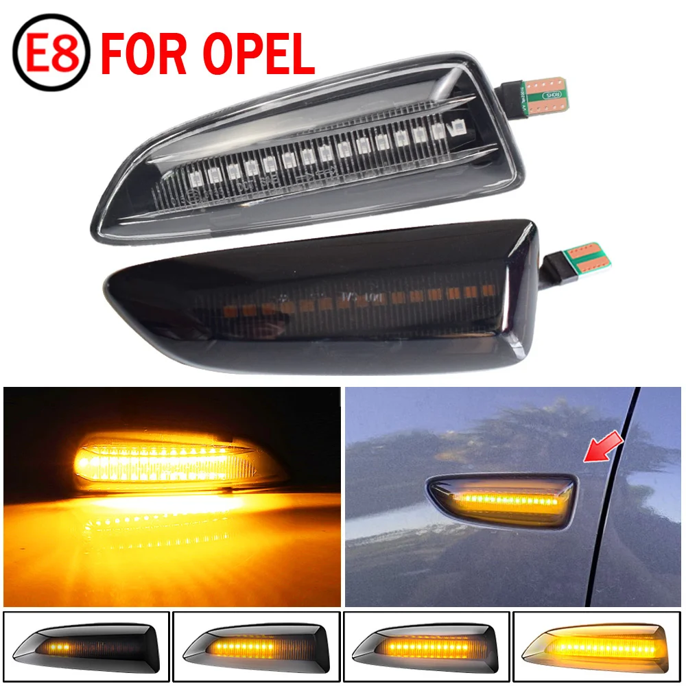 

Для Opel, для Vauxhall Astra J K Crossland X Grandland Insignia B Zafira C, светодиодсветодиодный динамические поворотники, боковые габаритные огни
