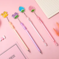 korea kawaii stationary 4pcs ballpoint pens for girls beautiful pendant design bullet gel pen for school office writing supplies