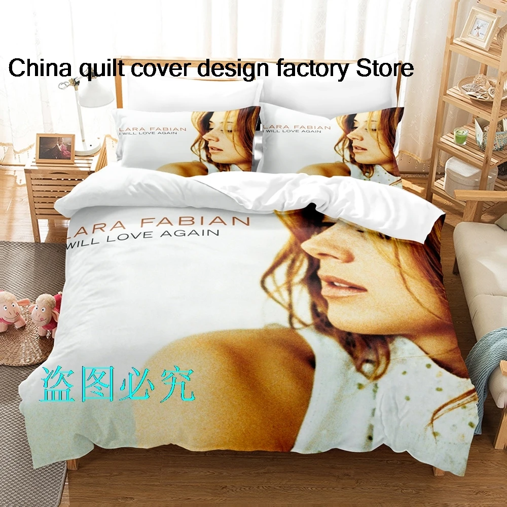 Lara Fabian Bedding Set Single Twin Full Queen King Size Bed Adult Kid Bedroom Duvetcover Sets parure de lit