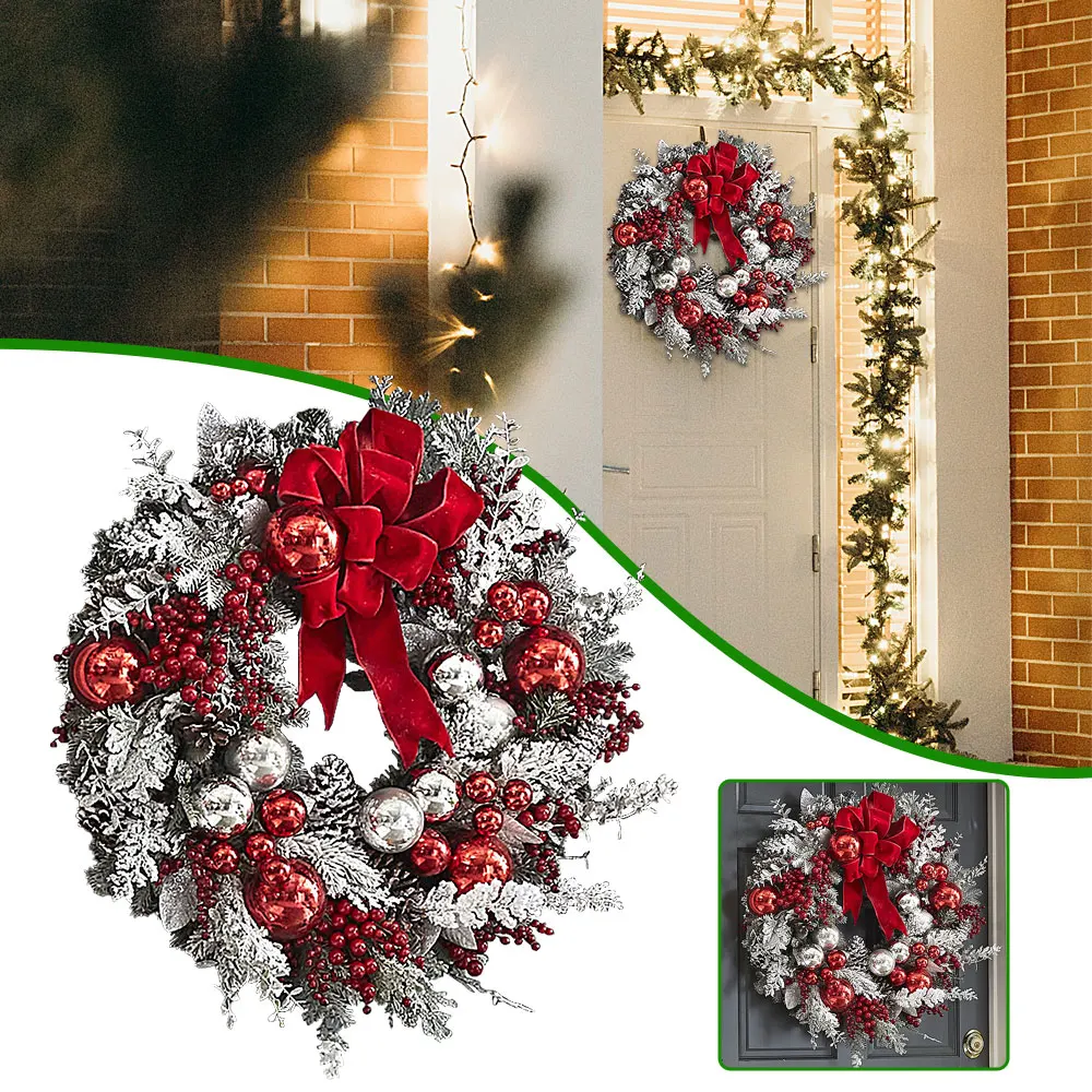

Christmas Wreath Outdoor Front Door Hanging Garland Home Decoration 35CM