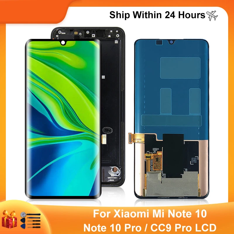

ЖК-дисплей AMOLED 6,43 дюйма для Xiaomi Note 10, сенсорный экран с дигитайзером для Xiaomi CC9 Pro, сменная деталь