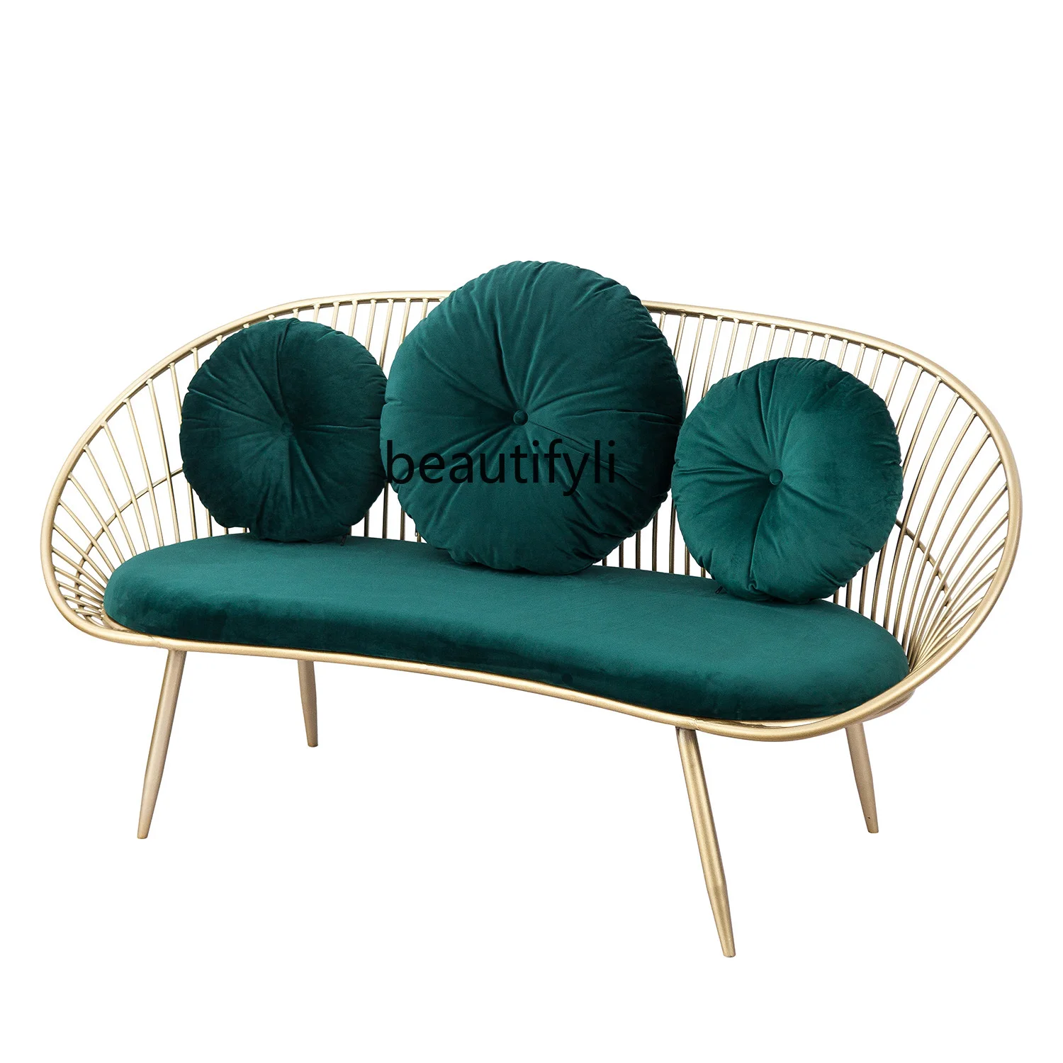 

yj Clothing Store Sofa Dessert Milk Tea Coffee Shop Light Luxury Double Leisure Designer Couch