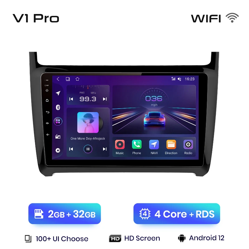 

Junsun V1pro Беспроводной CarPlay автомагнитола Android Auto Аудио для авто мультимедиа автомобиля для фольксваген поло 5 седан For VW Volkswagen POLO 5 sedan 2008-2020 4G 2дин магнитола андройд GPS магнитола для авто