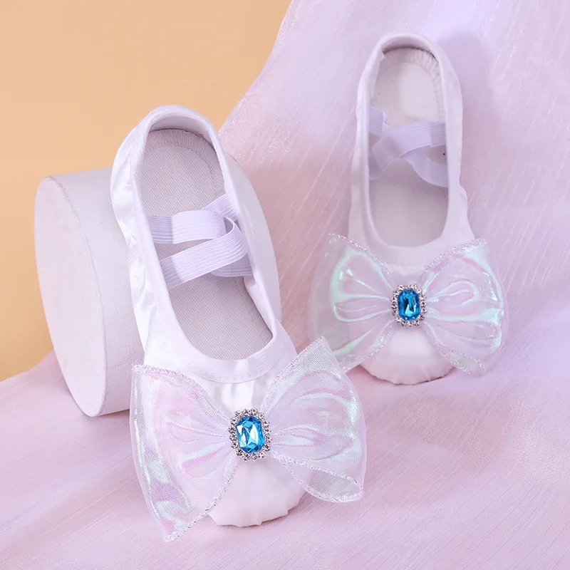 ballet shoes girl bow mesh Girl princess dancing for girls dancers Dance flats sports