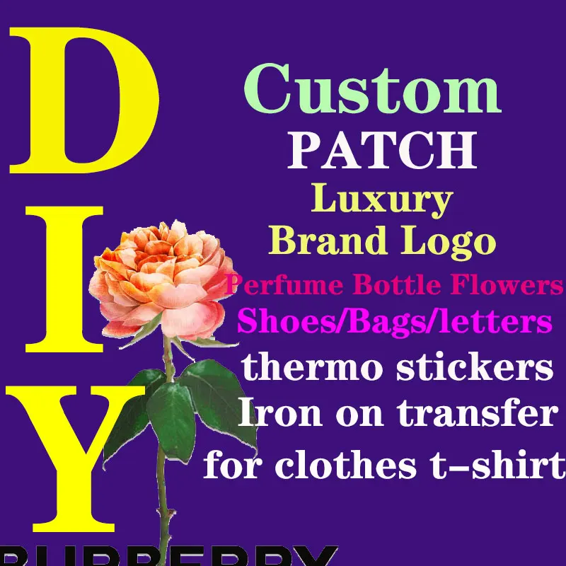 

Brand Logo Patches on Clothes Perfume Bottle Shoes Bags Iron-on Transfers for Clothing Thermoadhesive Patch Stickers Appliques