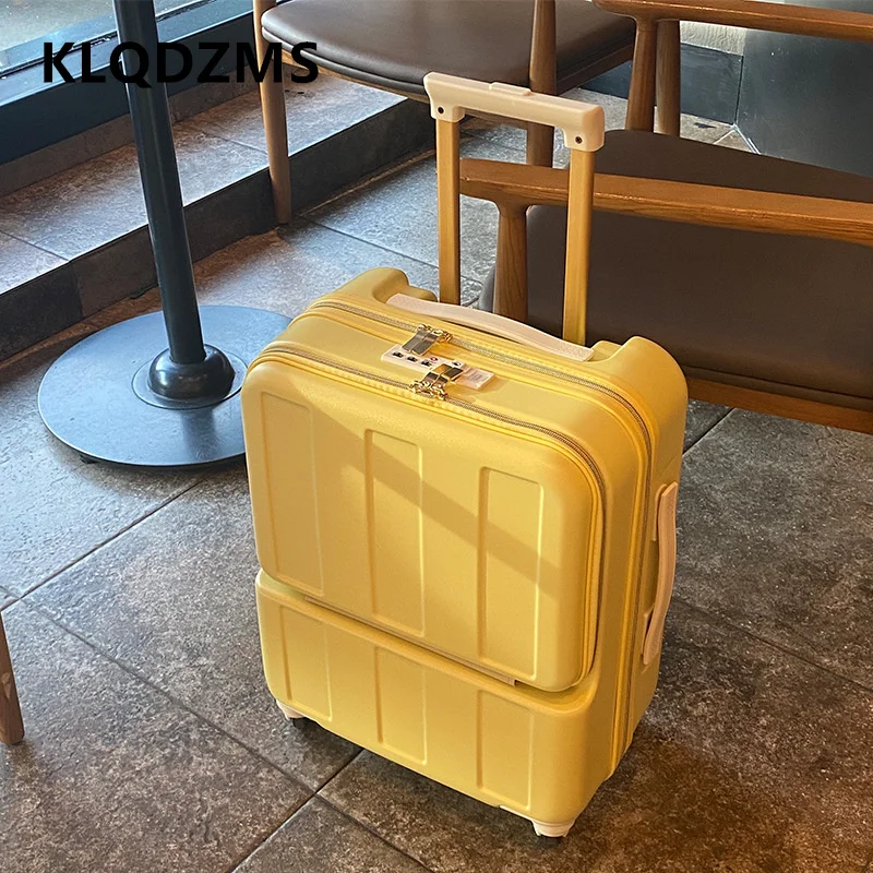 

KLQDZMS 20 "24" дюйма для мужчин и женщин, новый мужской чехол для ручной клади, многофункциональная деловая дорожная сумка, чемодан на колесиках