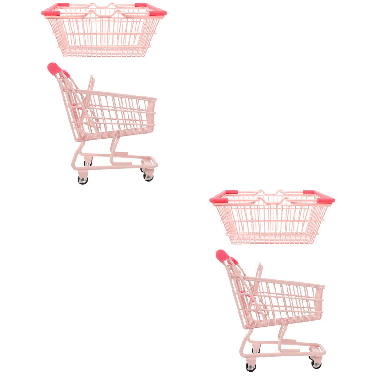 

2 Sets Mini Kids Shopping Cart Shopping Basket Grocery Basket Shopping Cart