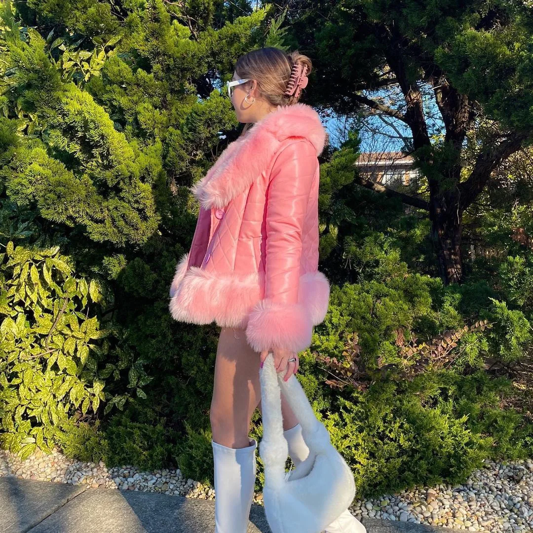 Girls Wind Wool Splicing Short Cardigan 2022 Autumn and Winter Casual Warm Fashion Sweet Wind Diamond Check Pattern Jacket Tide