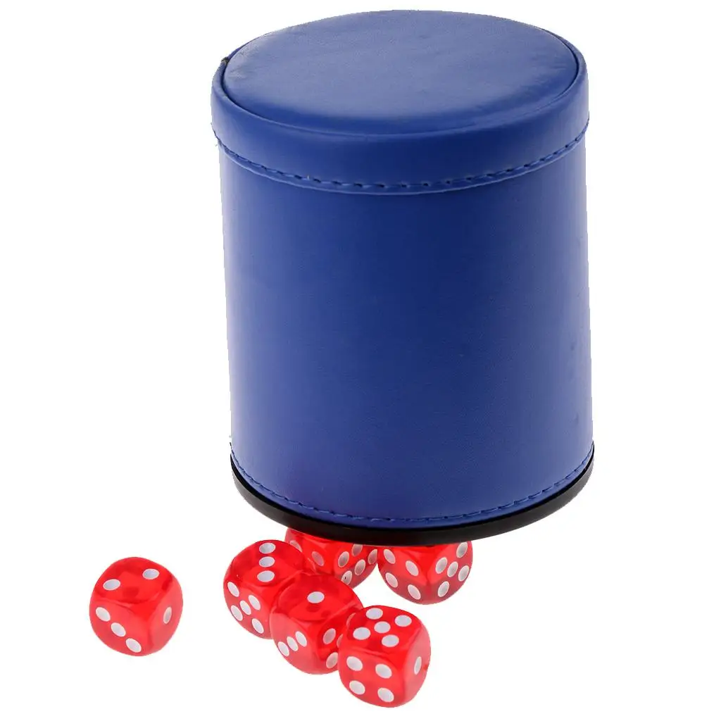 

MagiDeal 6 шт Набор кубиков КТВ Бар азартные игры казино покер игровые кубики с чашкой цифровые кубики для D & D РПГ MTG настольные игры