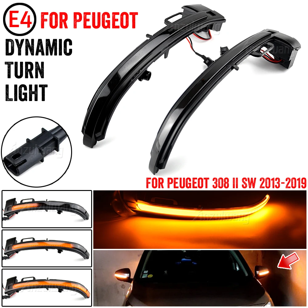 

Rearview Mirror Indicator Flowing Blinker Lamp LED Dynamic Turn Signal Light For Peugeot 308 II SW 2013 2014 2015-2017 2018 2019
