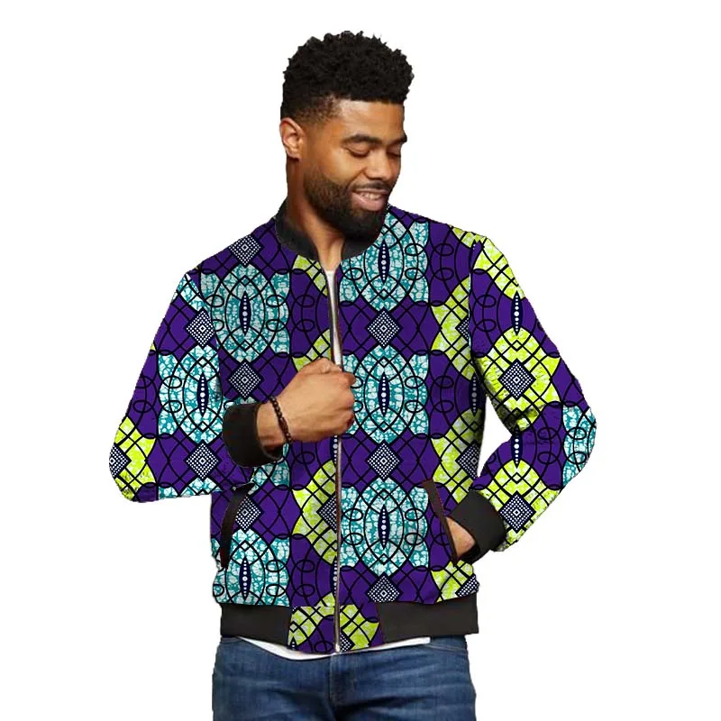 

African Jackets Men Nigerian Fashion Dashiki Print Short Coats Casual Bomber Jacket African Clothing Customized