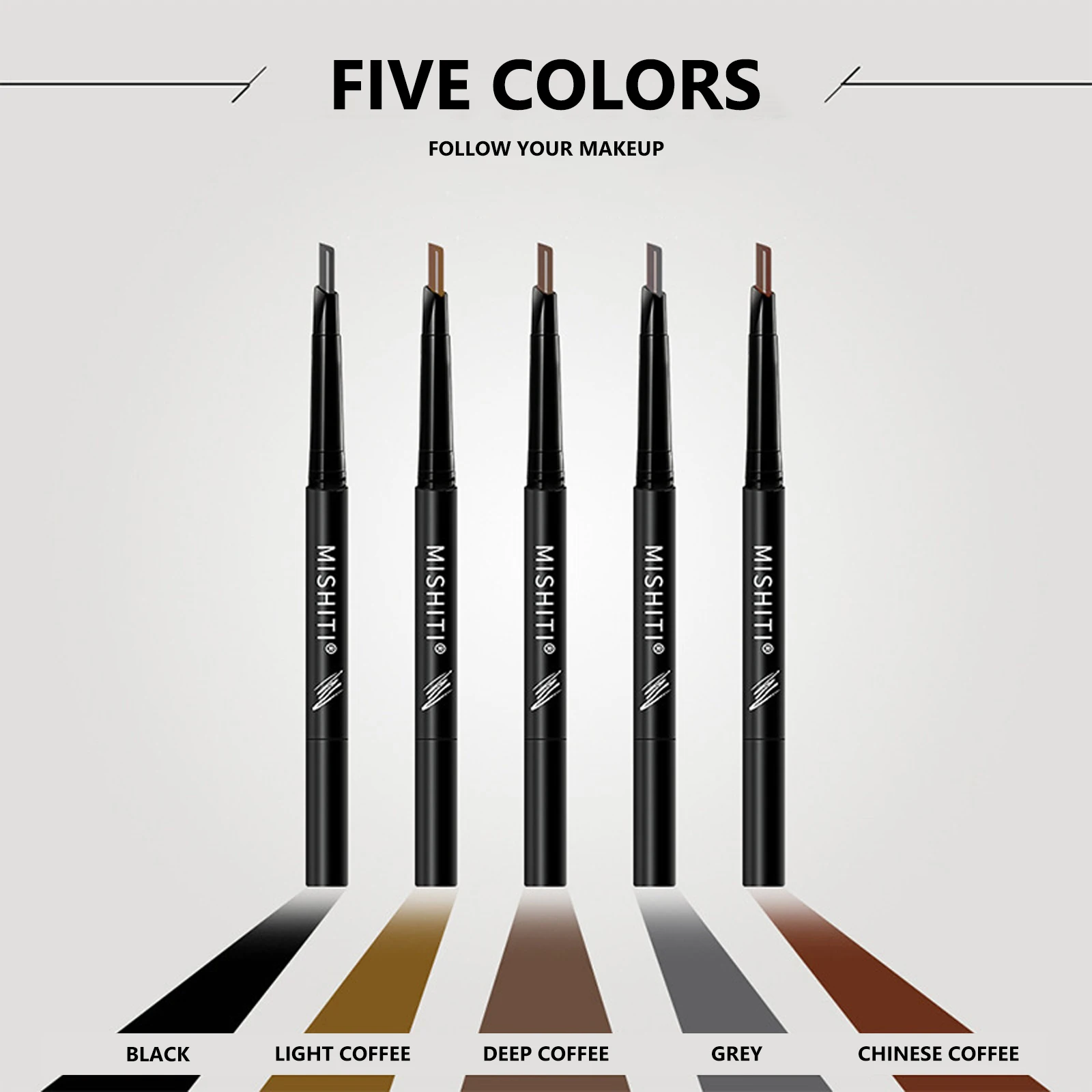 

5pcs/Set Replacement Cores Double Ended Eyebrow Pencil Kit Waterproof Long Lasting Rotatable Triangle Eye Brow Tattoo Pen Makeup