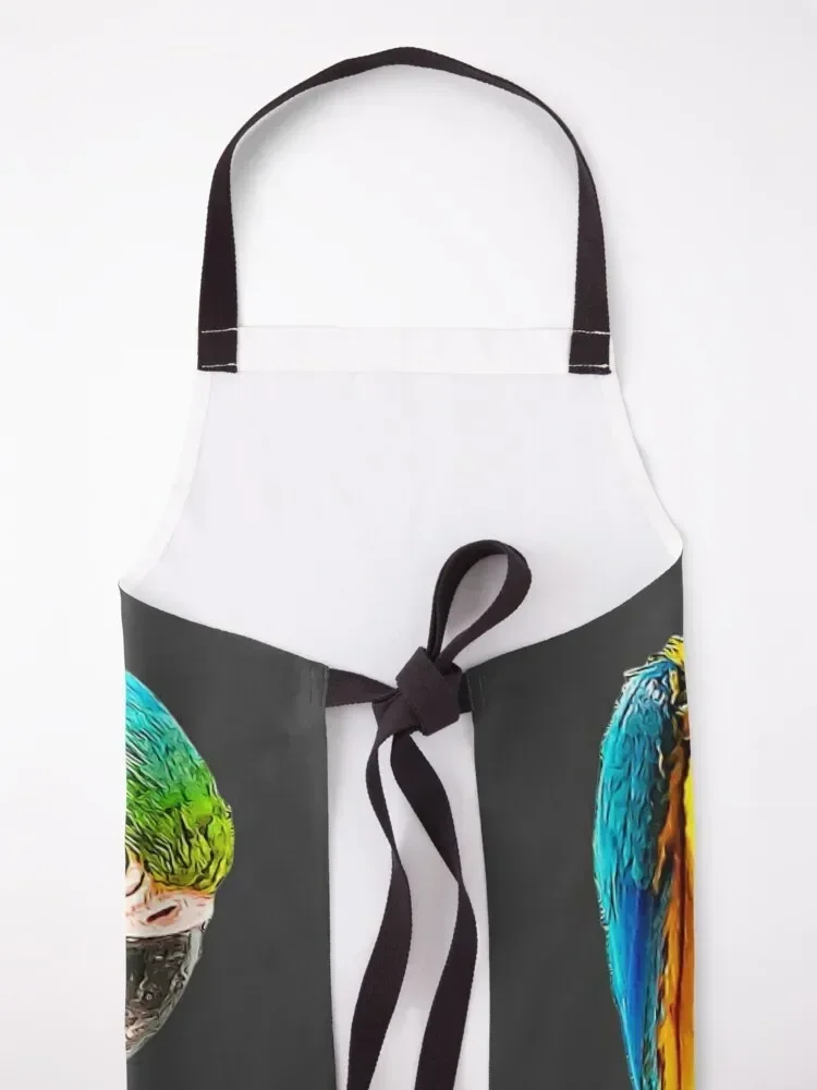 Синий и золотой фартук с красивым попугаем ара рождественские кухонные салфетки