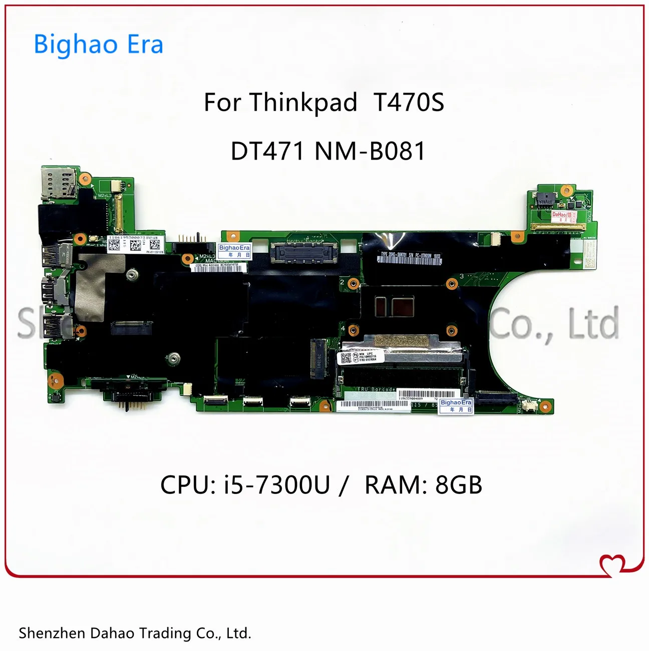 

For Lenovo Thinkpad T470S Laptop Motherboard DT471 NM-B081 Mainboard With i5-7300U CPU 8GB-RAM Fru:01ER064 01ER344 100% Tested