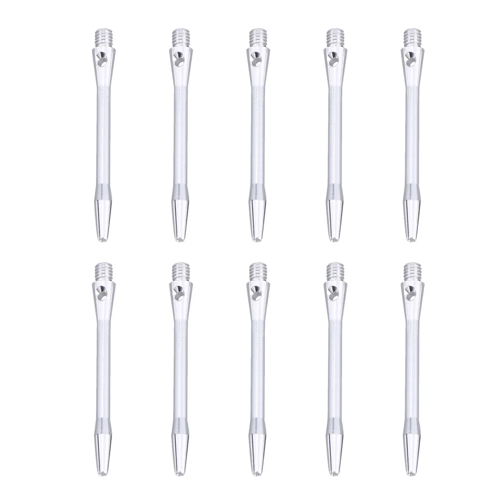 

10pcs 48mm Aluminium Alloy Dart Shafts Darts Accessories Metal Stems Alloy Pole Rod with Standard 2BA Screw Thread (Silver)