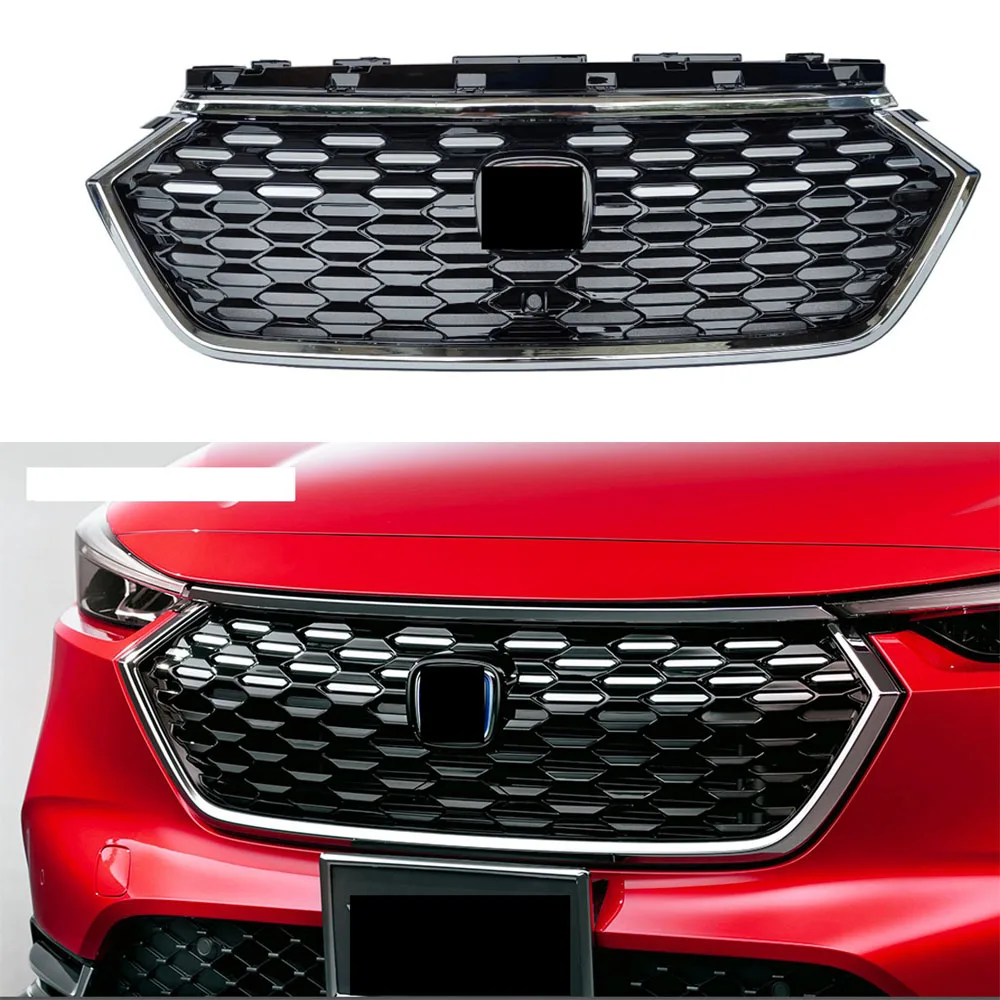 

Передняя решетка Верхняя решетка радиатора подходит для Honda New HRV HR-V 2023 + серебристый
