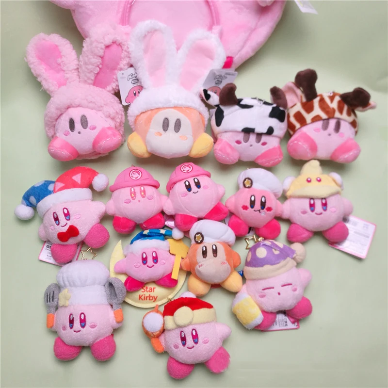 

New Cartoon Anime Star Kirby Plush Doll Toy Rabbit Long Ear Waddle Dee Doo Pink Kirby Doll Cute Pendant Girls Holiday Gift