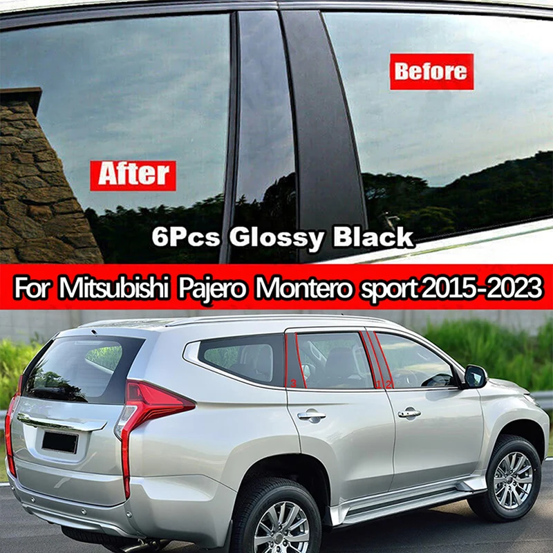 

Door Trim Cover Stickers Pillar Posts for Mitsubishi Pajero Sport Montero Sport 2015-2023 Car Window Decoration Auto Styling