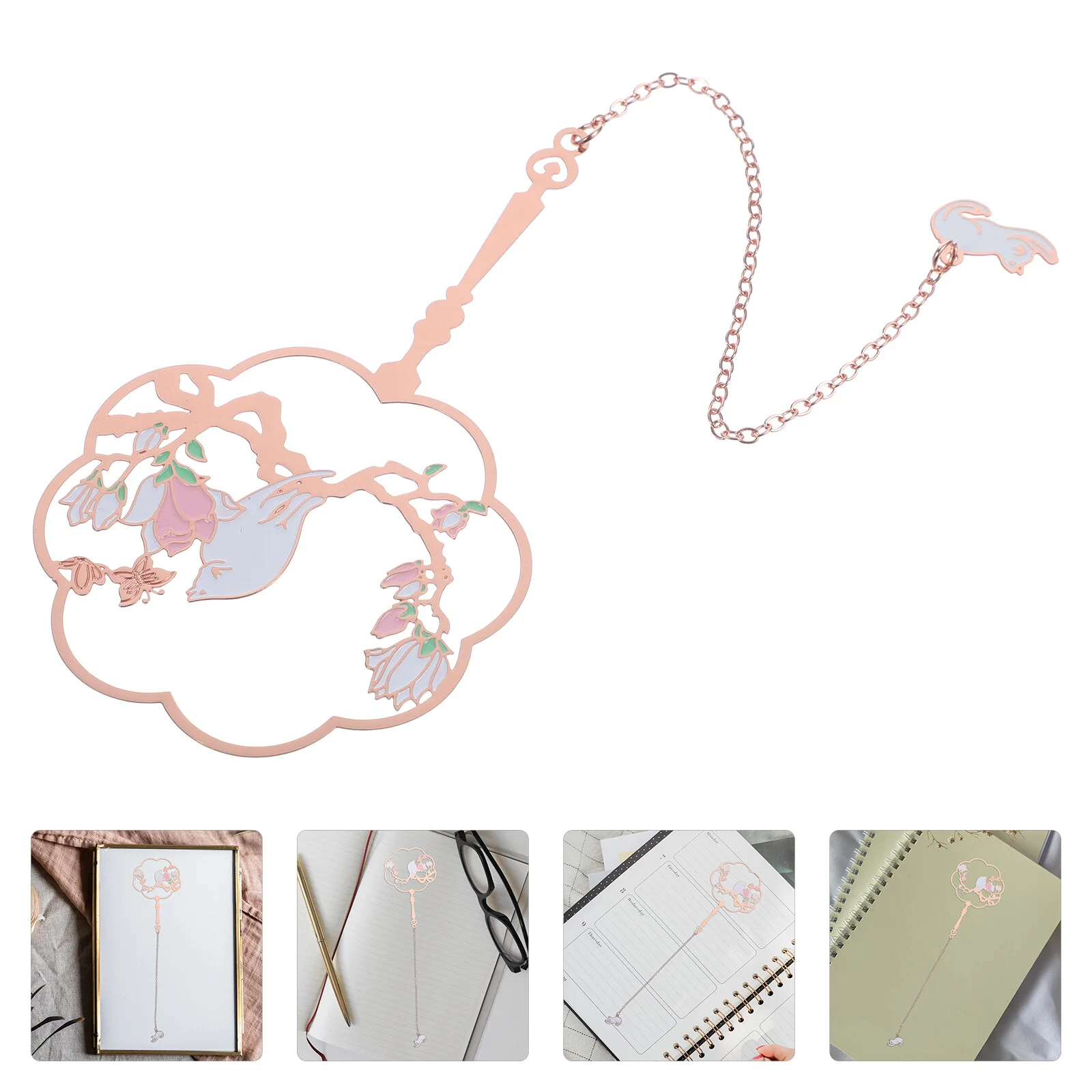 

Round Fan Bookmarks Kid Gifts Pendant Chain Metal Brass Small Hanging Child Kids