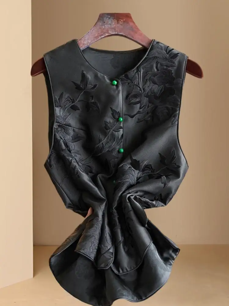 Embroidery Outerwear Vest Spring and Autumn 2024 New Waistcoat Winter Chinese Sle Women clothes Nationa...