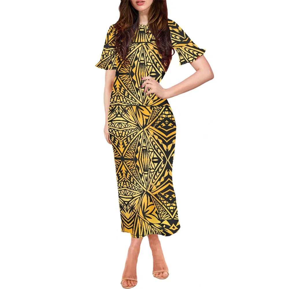 Оптовые цены вечернее платье полинезийские племенные самоанские платья средней