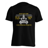 mh 47 chinook 160th soar special operation helicopter united states army t shirt short sleeve casual 100 cotton shirts